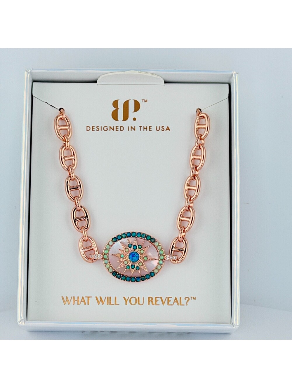 Bomb Party October 2026 Bracelet "Major Moment" Emerald Fire Opal, MOP Rose Gold